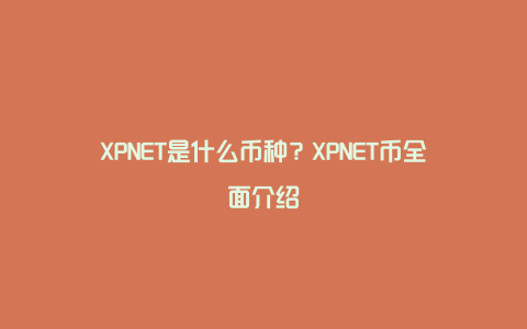 XPNET是什么币种？XPNET币全面介绍