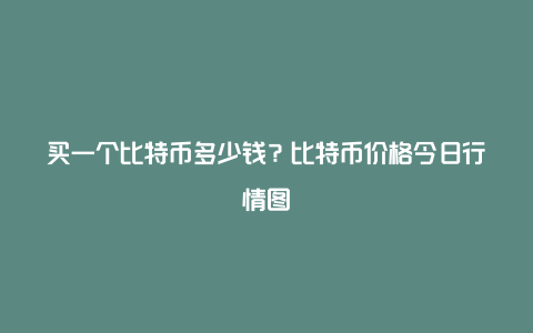 买一个比特币多少钱？比特币价格今日行情图