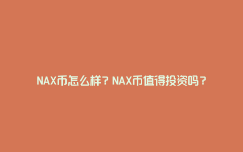 NAX币怎么样？NAX币值得投资吗？