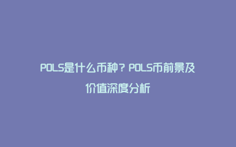 POLS是什么币种？POLS币前景及价值深度分析