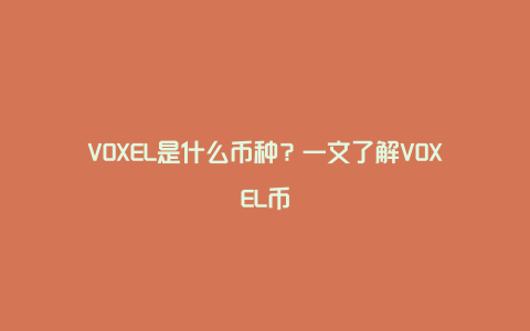 VOXEL是什么币种？一文了解VOXEL币