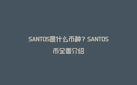 SANTOS是什么币种？SANTOS币全面介绍