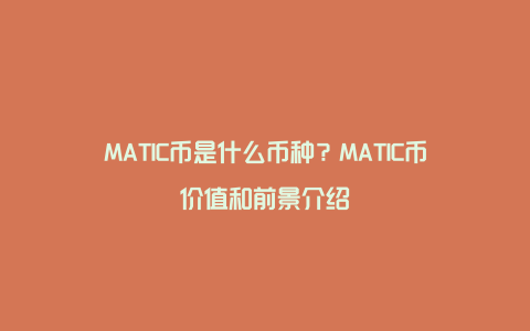 MATIC币是什么币种？MATIC币价值和前景介绍