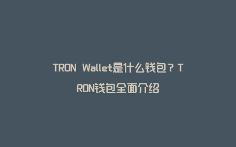 TRON Wallet是什么钱包？TRON钱包全面介绍