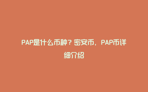 PAP是什么币种？密安币，PAP币详细介绍