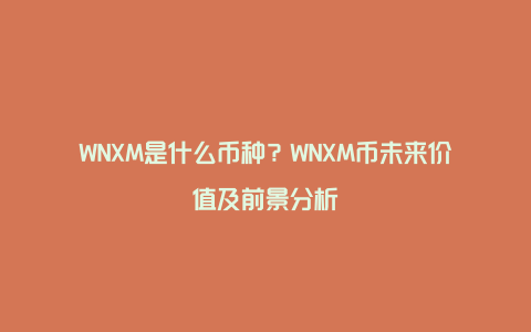 WNXM是什么币种？WNXM币未来价值及前景分析