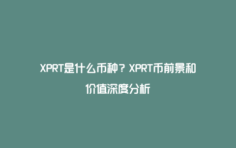 XPRT是什么币种？XPRT币前景和价值深度分析