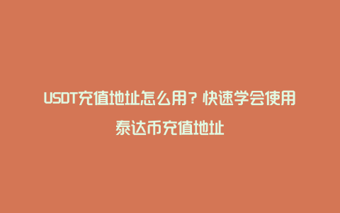 USDT充值地址怎么用？快速学会使用泰达币充值地址