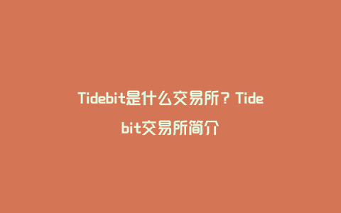 Tidebit是什么交易所？Tidebit交易所简介