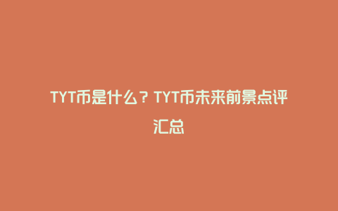 TYT币是什么？TYT币未来前景点评汇总