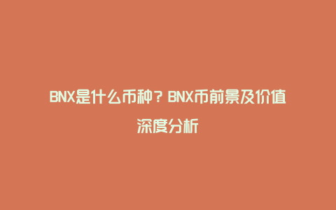 BNX是什么币种？BNX币前景及价值深度分析