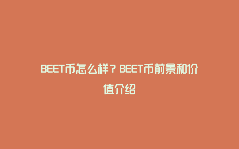 BEET币怎么样？BEET币前景和价值介绍