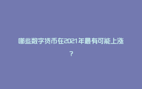 哪些数字货币在2021年最有可能上涨？