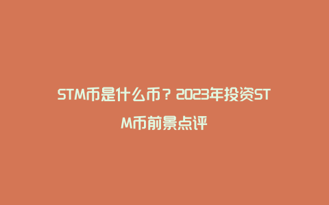 STM币是什么币？2023年投资STM币前景点评