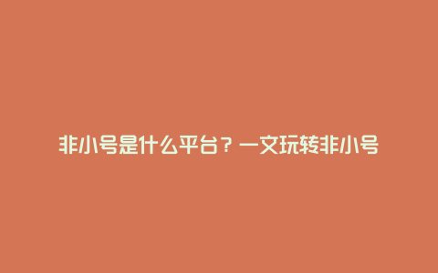 非小号是什么平台？一文玩转非小号