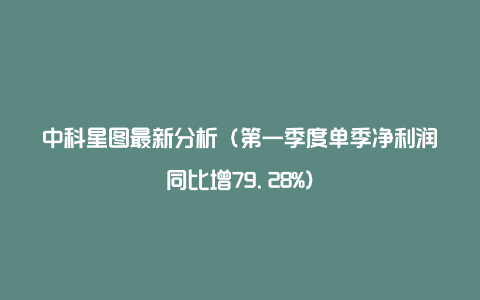 中科星图最新分析（第一季度单季净利润同比增79.28%）