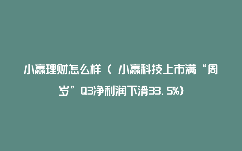 小赢理财怎么样（ 小赢科技上市满“周岁”Q3净利润下滑33.5%）