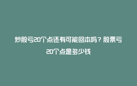 炒股亏20个点还有可能回本吗？股票亏20个点是多少钱