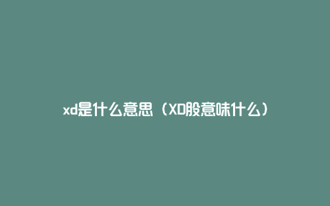 xd是什么意思（XD股意味什么）