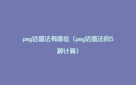 peg估值法有哪些（peg估值法的5种计算）