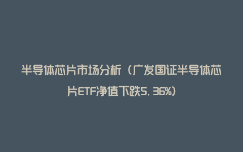 半导体芯片市场分析（广发国证半导体芯片ETF净值下跌5.36%）