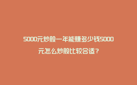 5000元炒股一年能赚多少钱5000元怎么炒股比较合适？